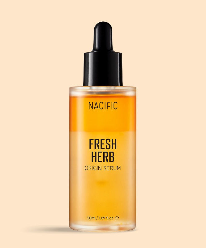 NACIFIC Fresh Herb Origin Serum bottle with hydrating and non-comedogenic properties for dry and sensitive skin care.