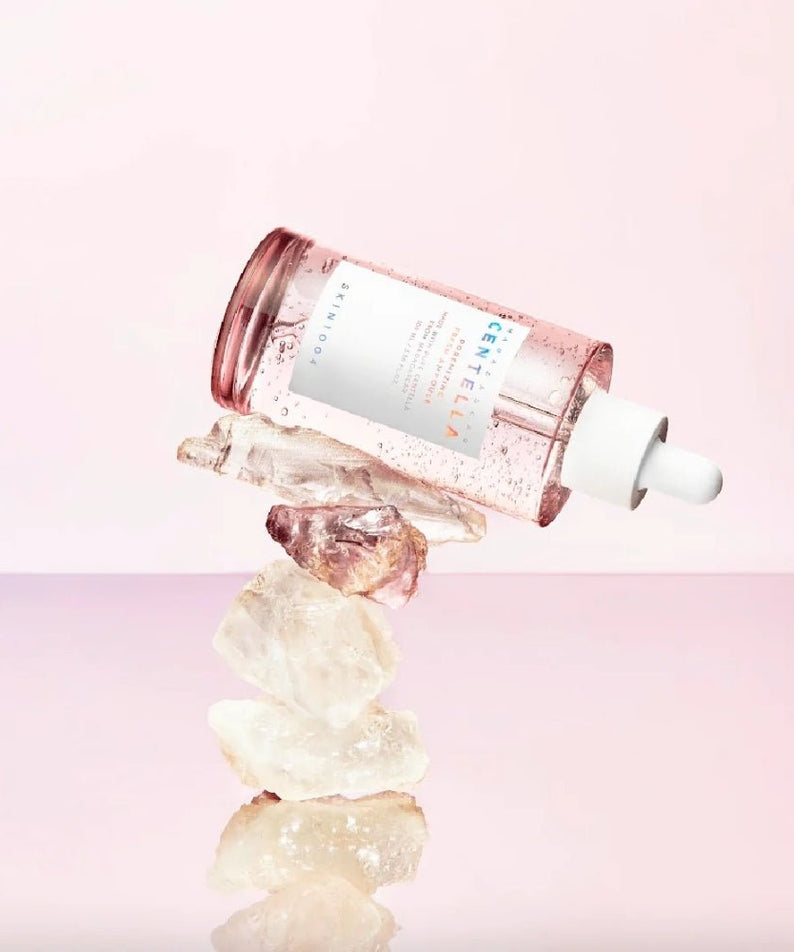 SKIN1004 Madagascar Centella Pore-Mfying Fresh Ampoule 100ml bottle on crystal stones