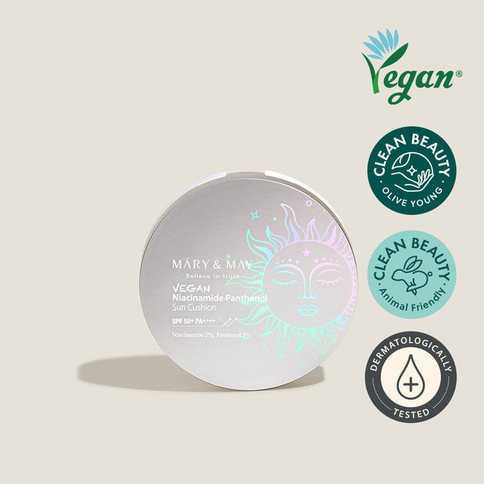 MARY & MAY Vegan Niacinamide Panthenol Sun Cushion SPF 50+ PA++++ | Kool Seoul