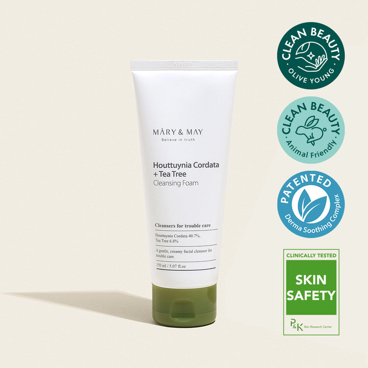 MARY & MAY Houttuynia Cordata + Tea Tree Cleansing Foam 150ml | Kool Seoul