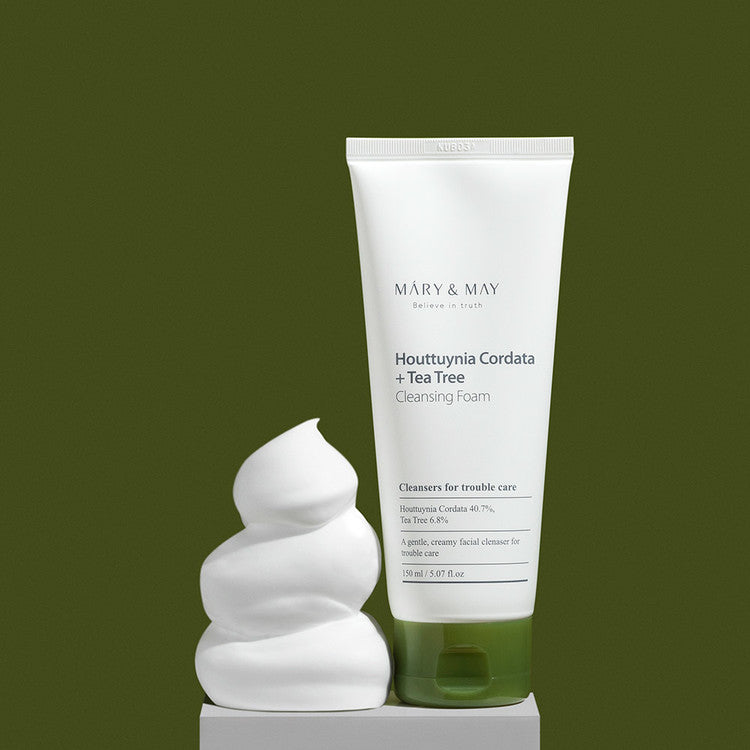 MARY & MAY Houttuynia Cordata + Tea Tree Cleansing Foam 150ml | Kool Seoul