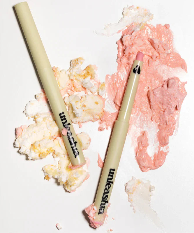 UNLEASHIA Oh! Happy Day Lip Pencil with swatches on white background