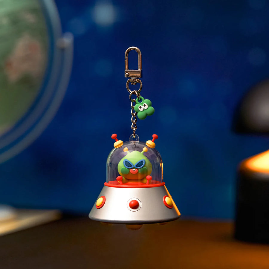 Keychain Lucky Delivery UFO Beam Little Apeach - Kakao Friends