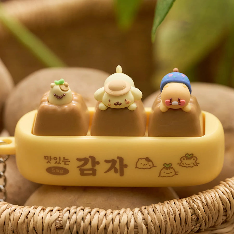 Figure Keychain Pompompurin X Friends Clicker Keycap - Kakao Friends