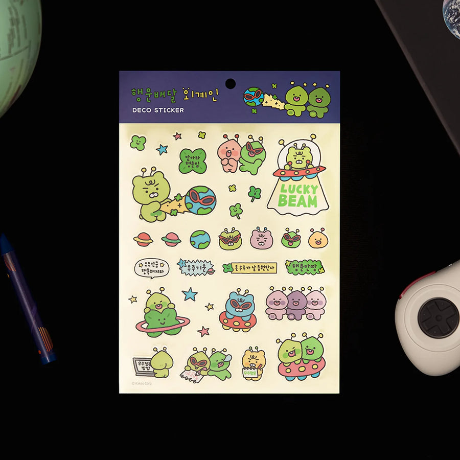 Clear Stickers Lucky Delivery Alien Clear - Kakao Friends