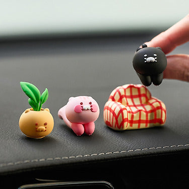 Black Figurine Set Chunsik Car Accessory - Korean kawaii Kakao Friends | Koolseoul