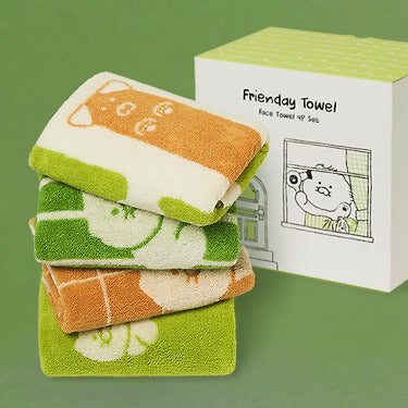 FRIENDAY 4P Set Green& Chunsik Serviette - Official Kakao Friends merchandise | Koolseoul