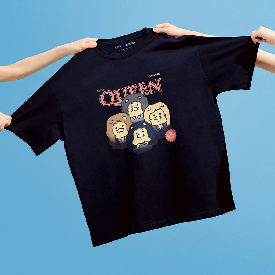 T-Shirt Queen X Friends Queen II Black Chunsik - Kakao Friends