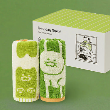 FRIENDAY 2P Set Green& Chunsik Serviette - Official Kakao Friends merchandise | Koolseoul