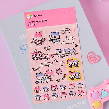 TransparentAutocollant Rose Sticker - Authentic Kakao Friends from Korea | Koolseoul