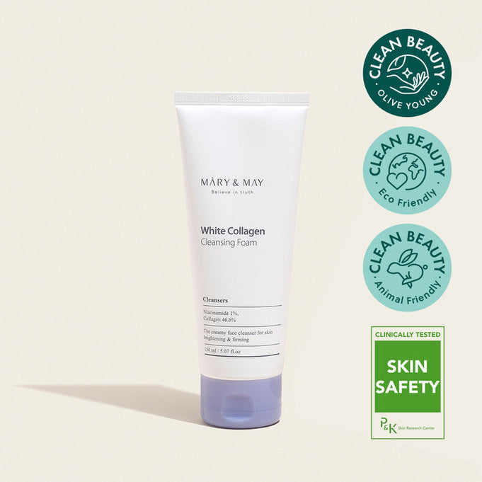 MARY & MAY White Collagen Cleansing Foam 150ml | Kool Seoul